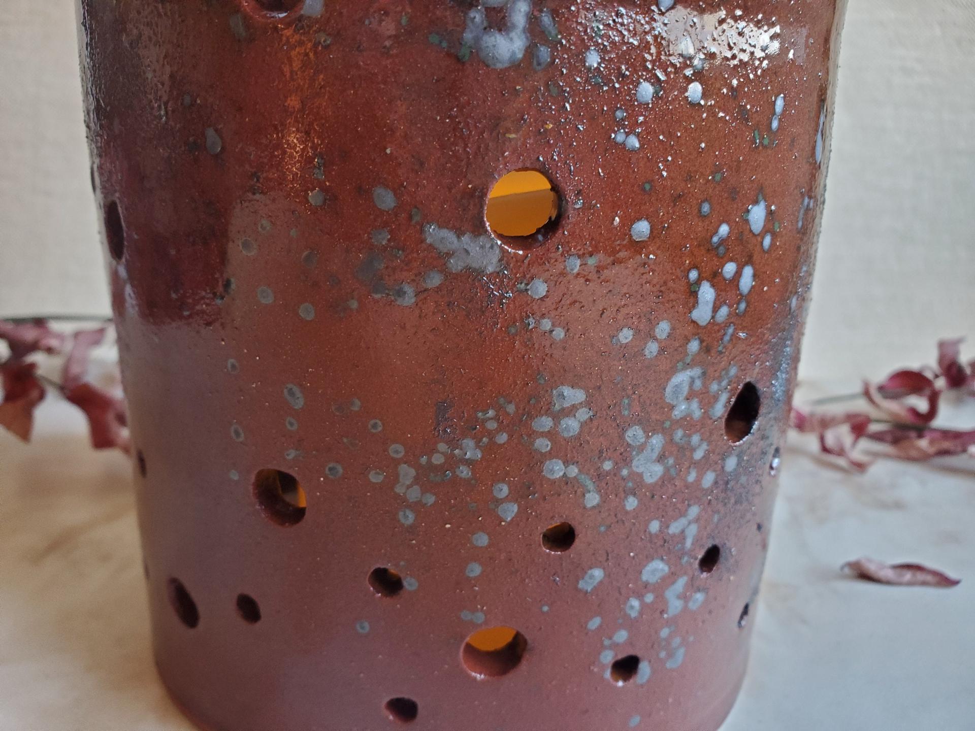 Redware Luminary with Spangles