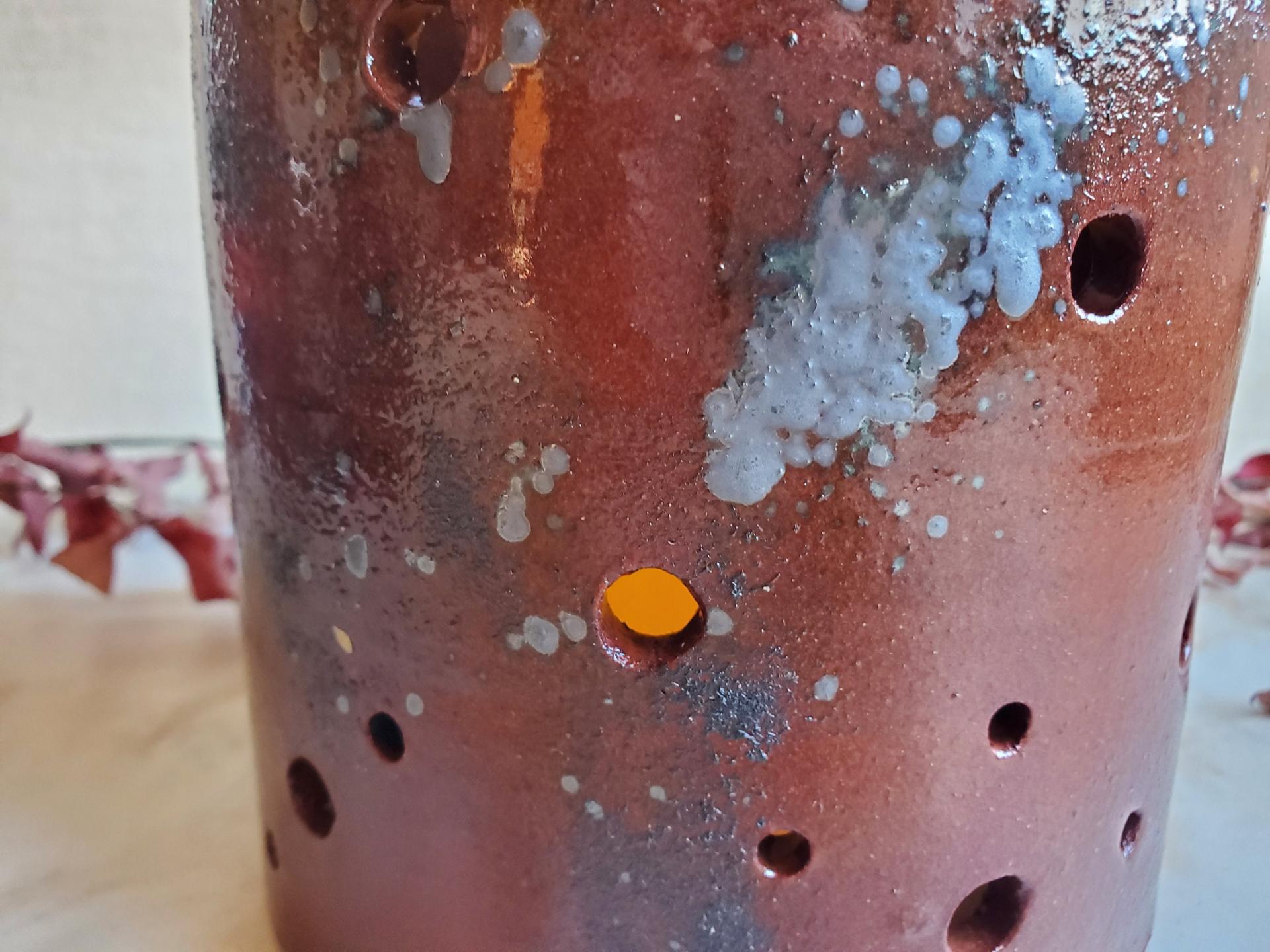 Redware Luminary with Spangles