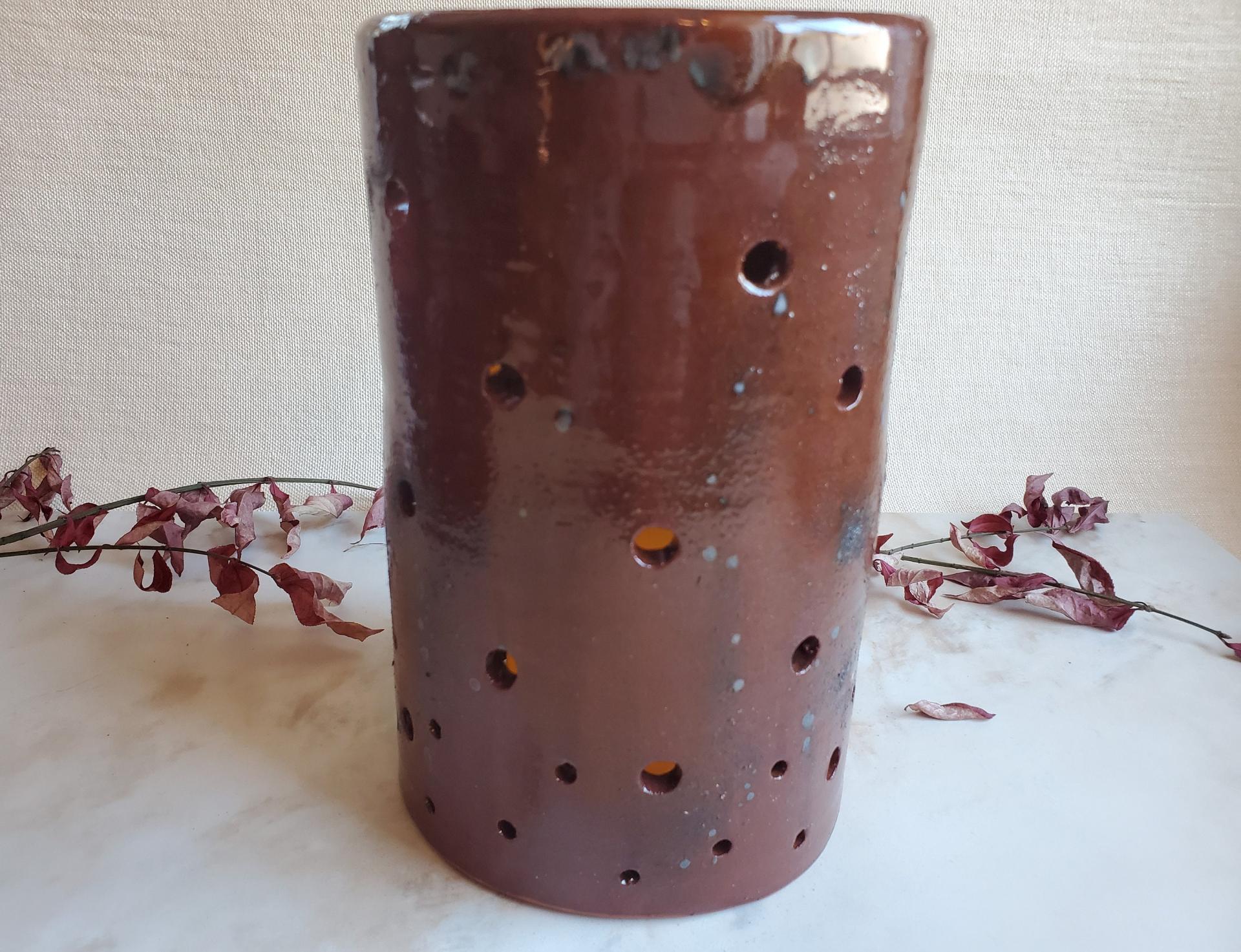 Redware Luminary with Spangles