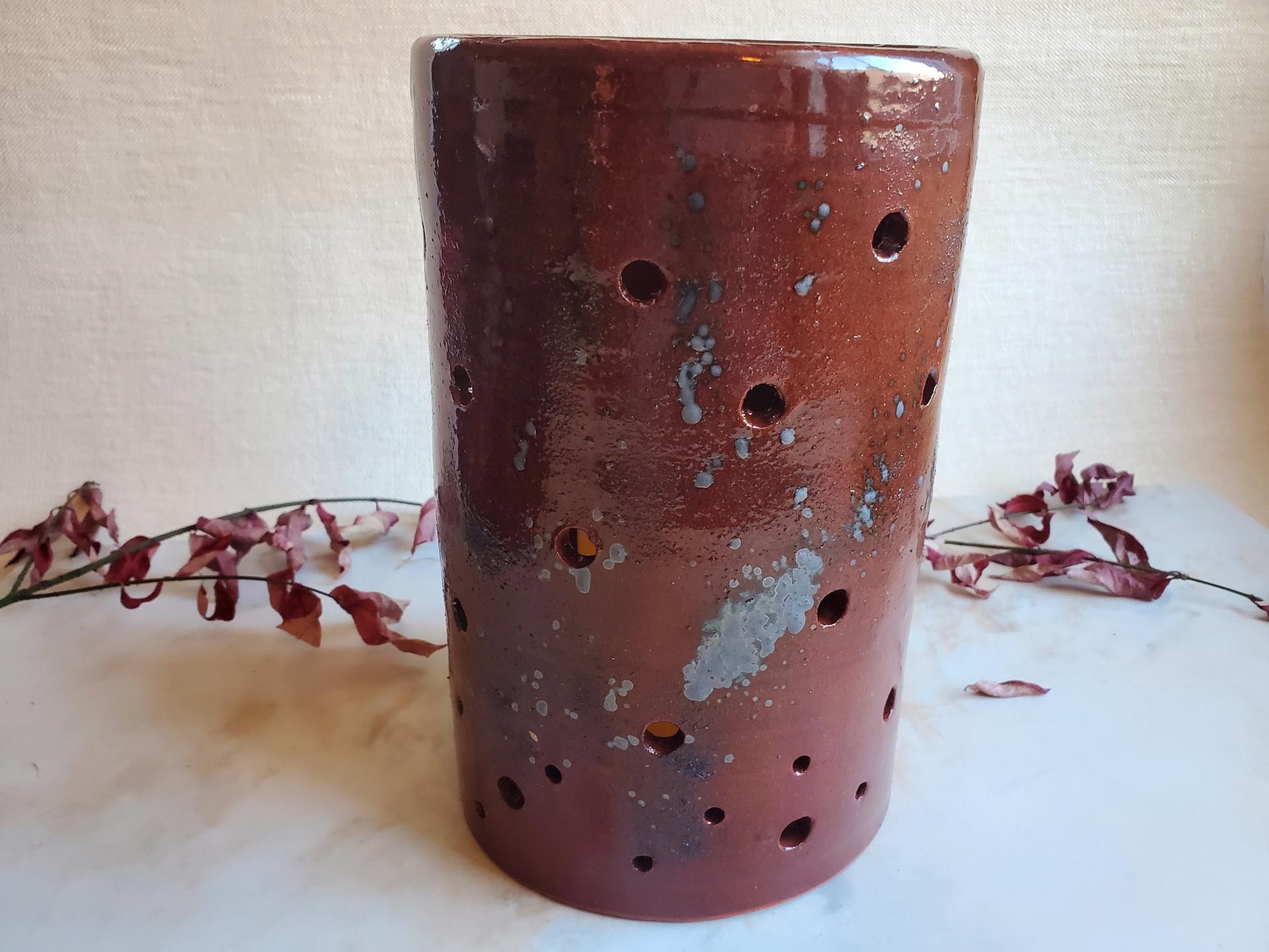 Redware Luminary with Spangles