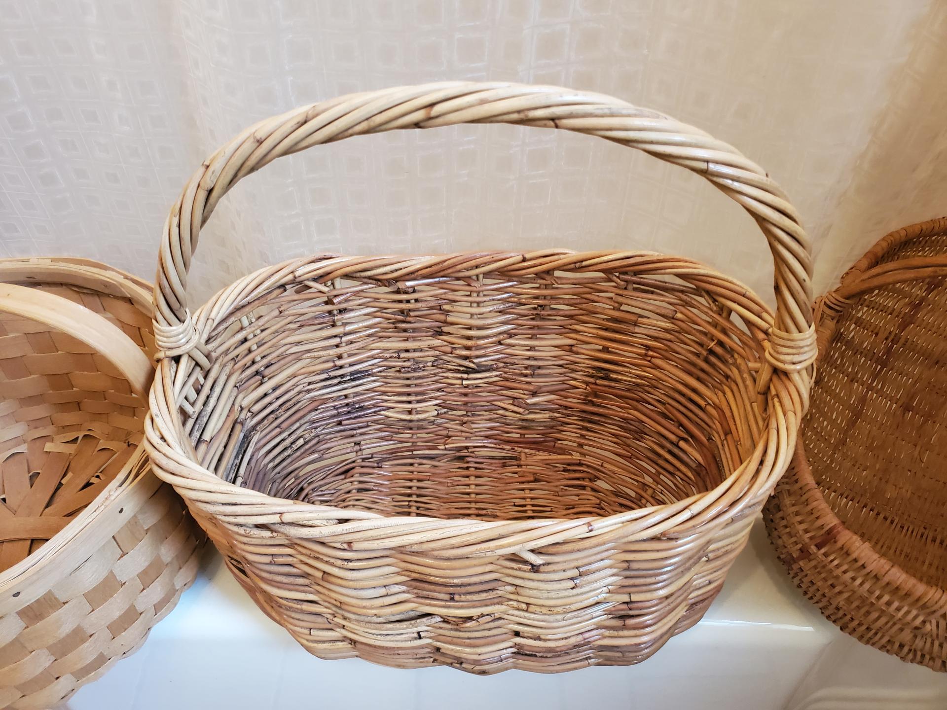 Rustic Farmhouse Vintage Basket - Huge and Heavy - Perfect for Pillows, Blankets, and More!