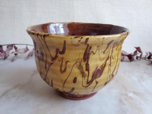 Redware 5 in Bowl with Marbled Decoration
