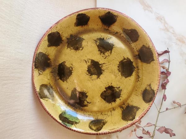 Redware Large Platter with Black Accents