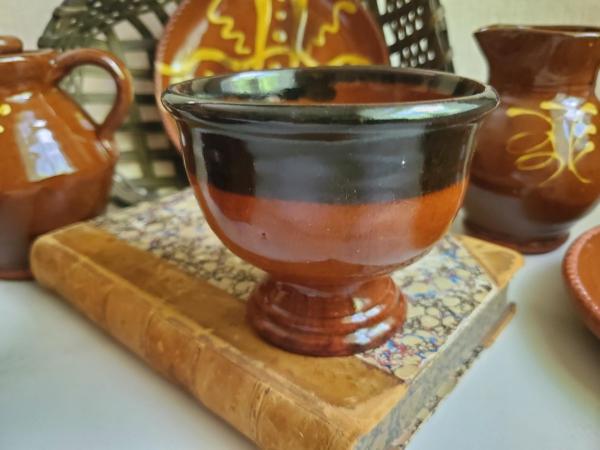 Adorable Redware Footed Bowl for Salt, Nuts, Jewelry & More - Handcrafted by Rick