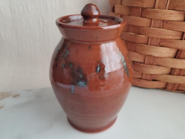 Redware 6.50 in Jar with Spangles by Pied Potter Hamelin (b)