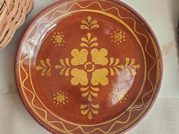 One-of-a-Kind Slip-Decorated Motif Redware Charger