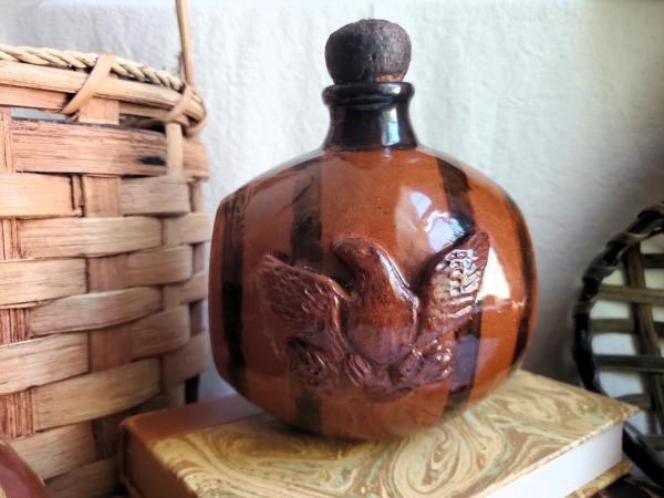 Redware Costrel with Eagle and George Washington