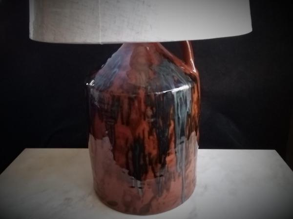 Hamelin Redware Lamp with Black Accents