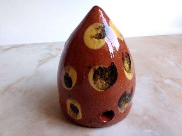 Mini Redware Bee Skep with Daubs Pied Potter Hamelin