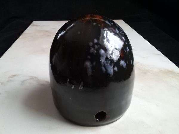Redware Bee Skep with Black Glaze