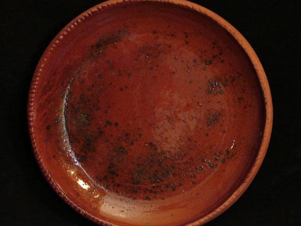 Custom Order Pied Potter Hamelin Redware 11" Plate, Spangles